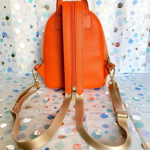 MICHAEL KORS SMALL LEATHER BACKPACK IN TANGERINE main image 7